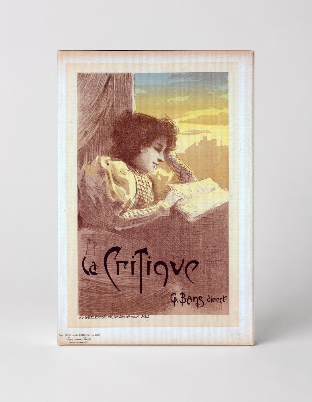 La Critique 1897 - Belle Époque French Vintage Poster Canvas Wall Art