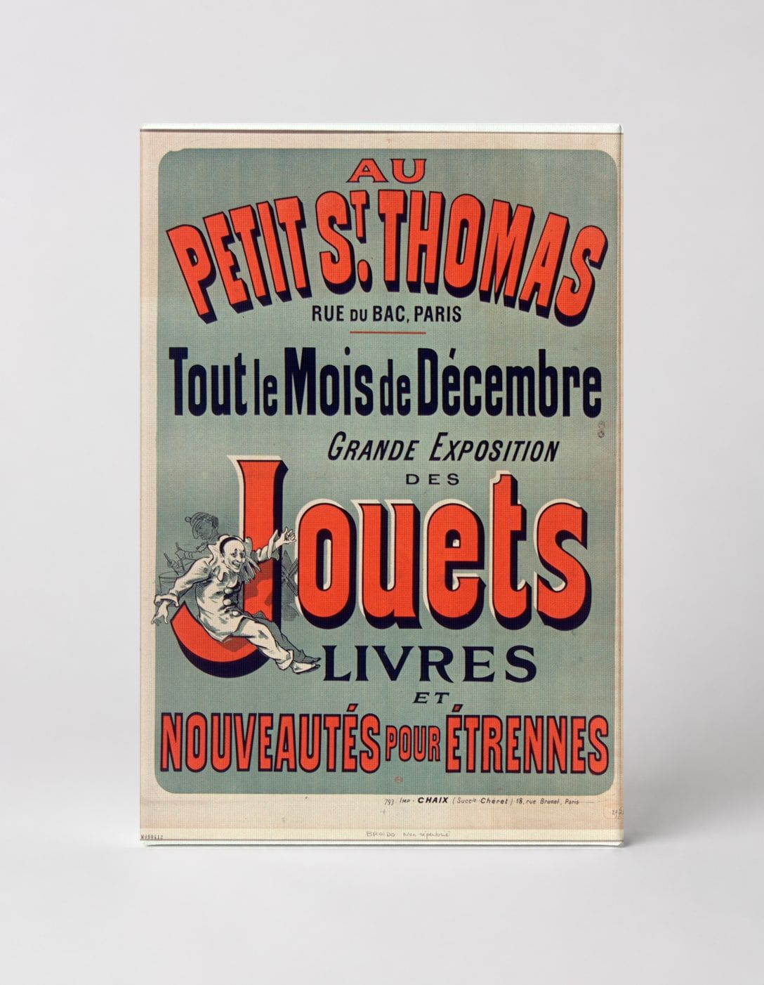 Au Petit St. Thomas 1890s French Toy Store Poster - Vintage Lithograph Canvas Wall Art