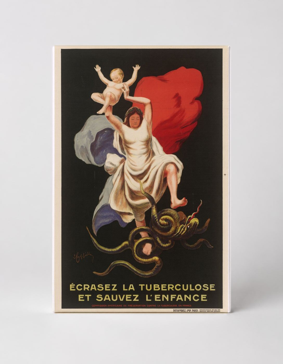 Écrasez la Tuberculose et Sauvez l'Enfance 1900s - Vintage French Public Health Poster Wall Art