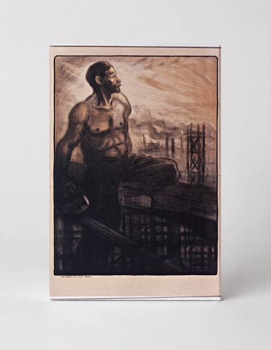 Industrial Worker Lithograph 1890s - Social Realist Vintage Poster Wall Art
