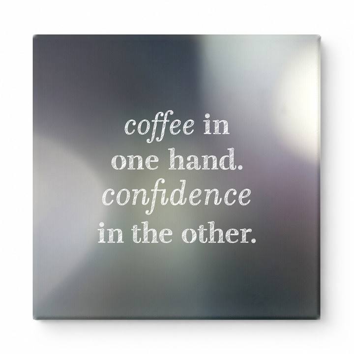 Coffee in One Hand. Confidence in the Other — Geometric Polygon Mosaic