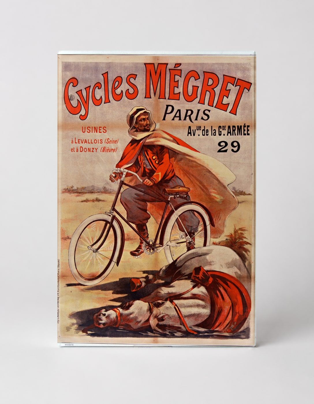Cycles Mégret Paris 1890s - Vintage French Bicycle Advertising Poster Wall Art