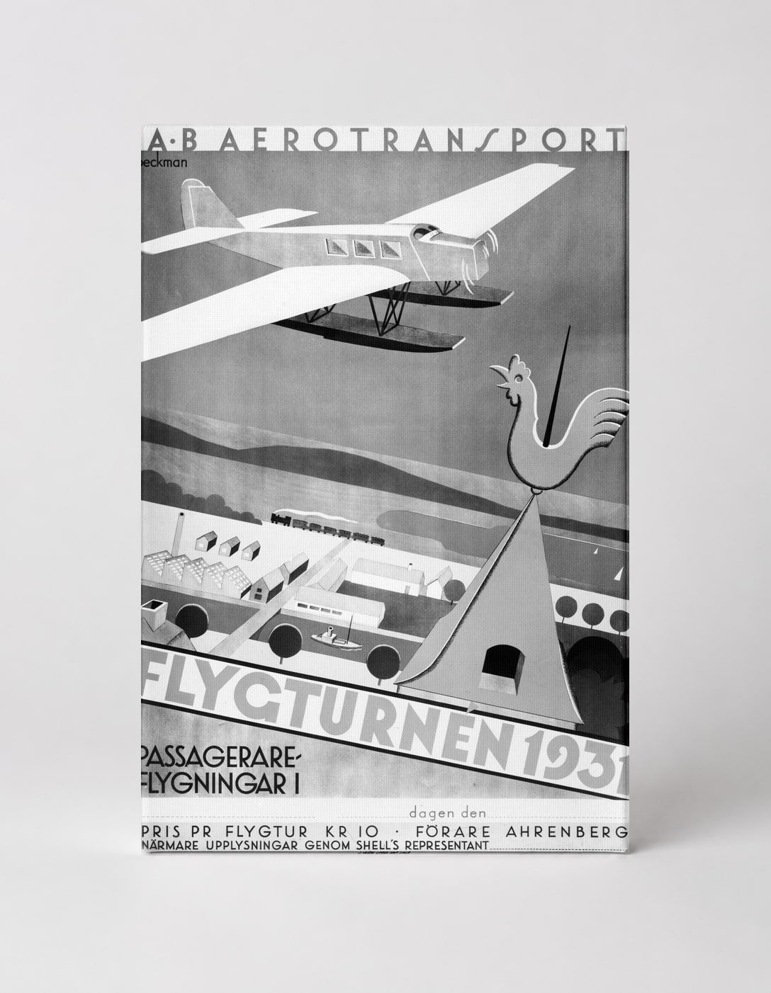 Flygturnen 1931 AB Aerotransport - Art Deco Vintage Aviation Poster Wall Art