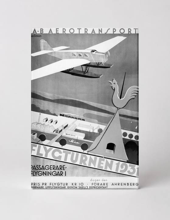 Flygturnen 1931 AB Aerotransport - Art Deco Vintage Aviation Poster Wall Art