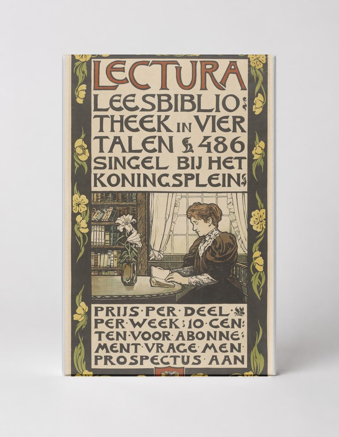 Lectura Leesbibliothek 1900s - Art Nouveau Dutch Library Vintage Poster Wall Art