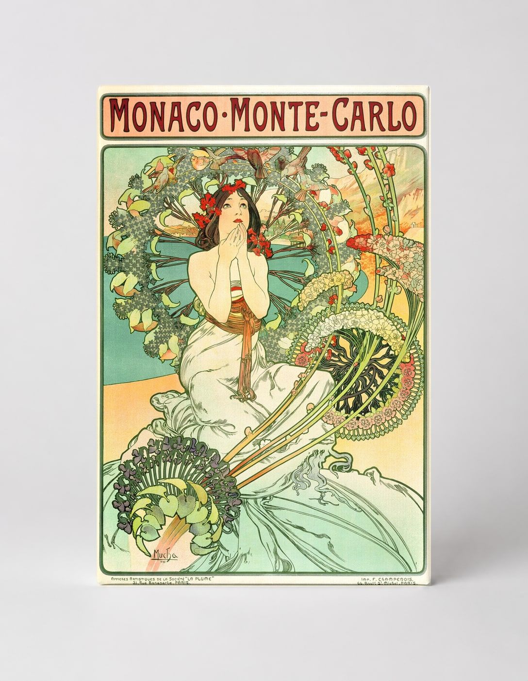 Monaco Monte-Carlo Art Nouveau Vintage Travel Poster Wall Art