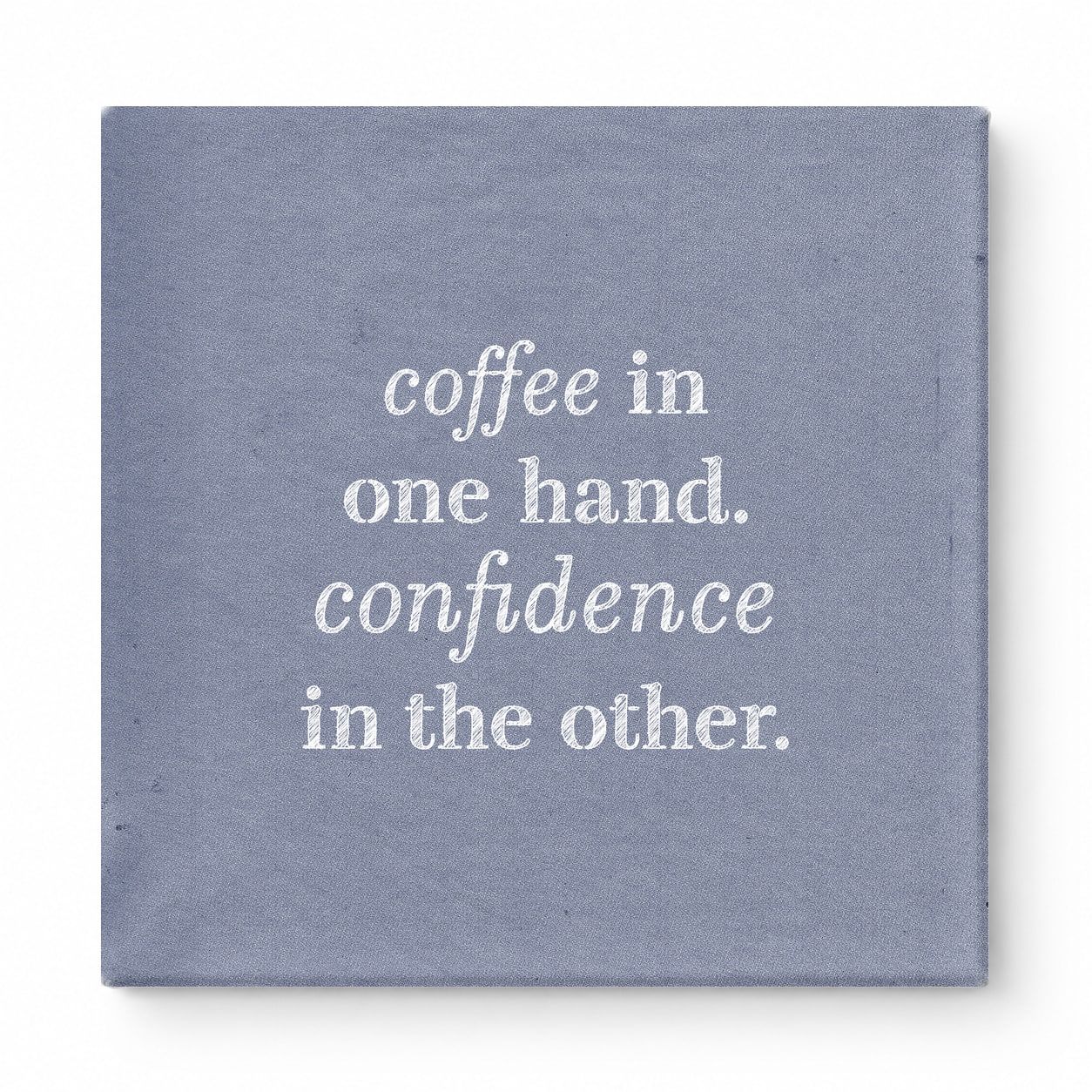 Coffee in One Hand. Confidence in the Other — Geometric Polygon Mosaic