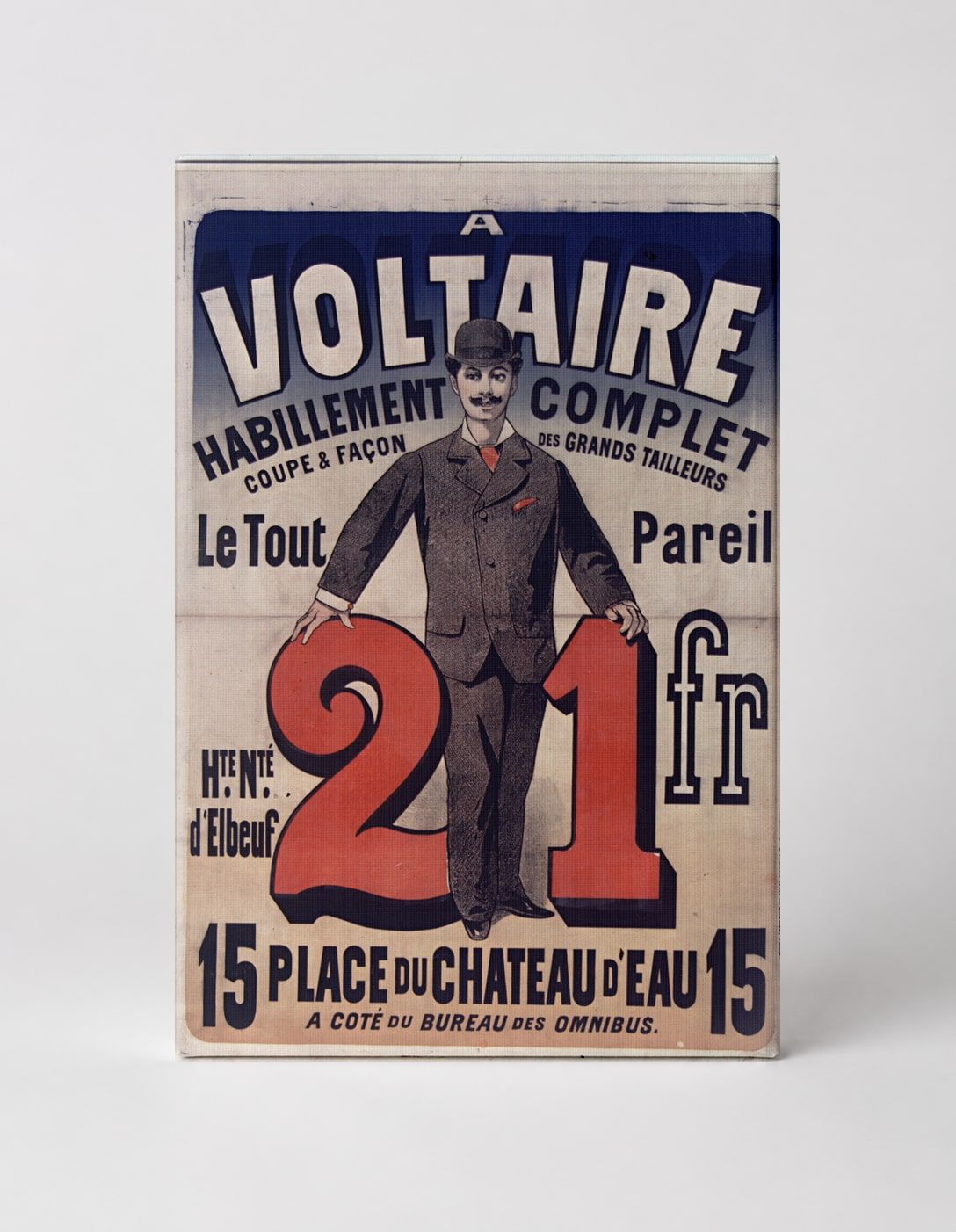 Voltaire Habillement Complet 1890s - French Fashion Vintage Poster Wall Art