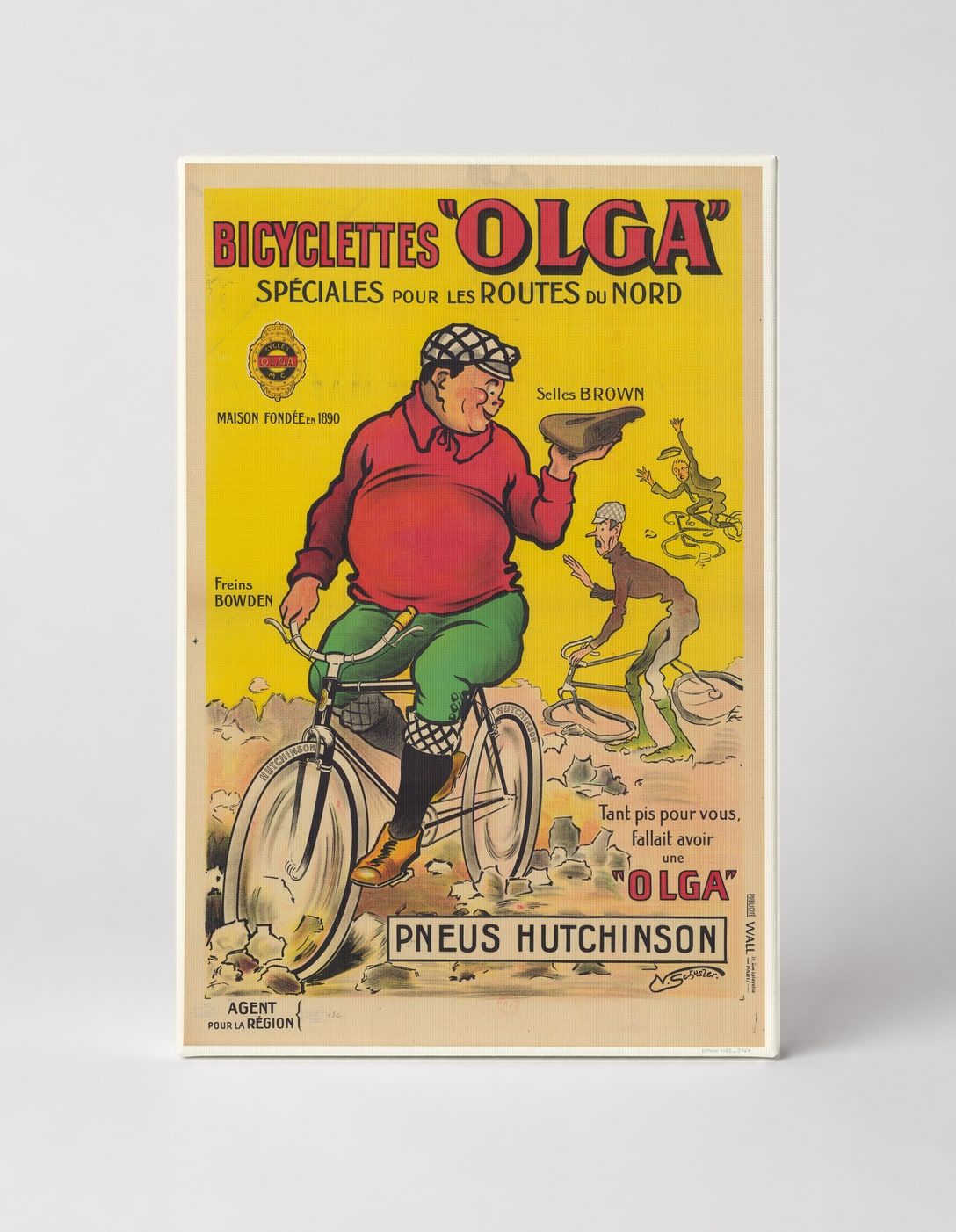 Bicyclettes Olga 1900s - Vintage French Bicycle Advertising Poster Canvas Wall Art