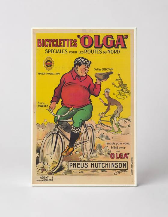 Bicyclettes Olga 1900s - Vintage French Bicycle Advertising Poster Canvas Wall Art