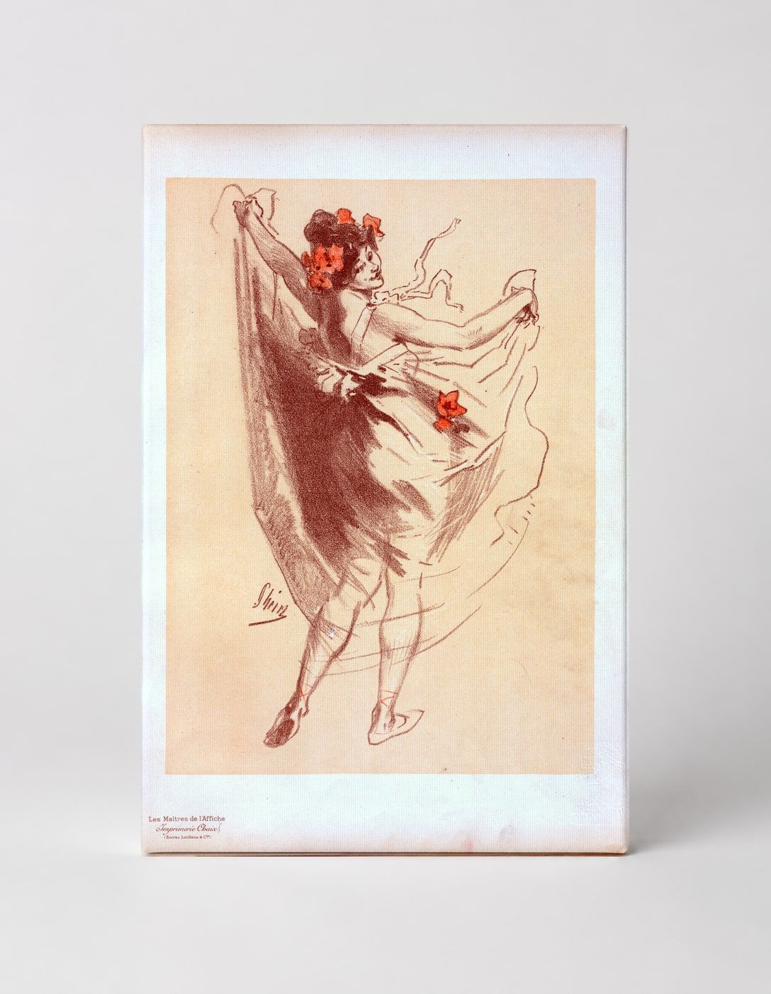 Belle Époque Dancing Woman 1890s - Vintage French Lithograph Canvas Wall Art