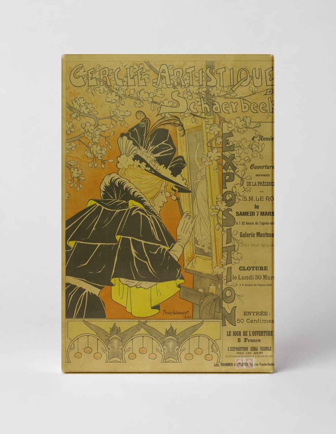 Cercle Artistique de Schaerbeek 1896 - Art Nouveau Vintage Poster Wall Art