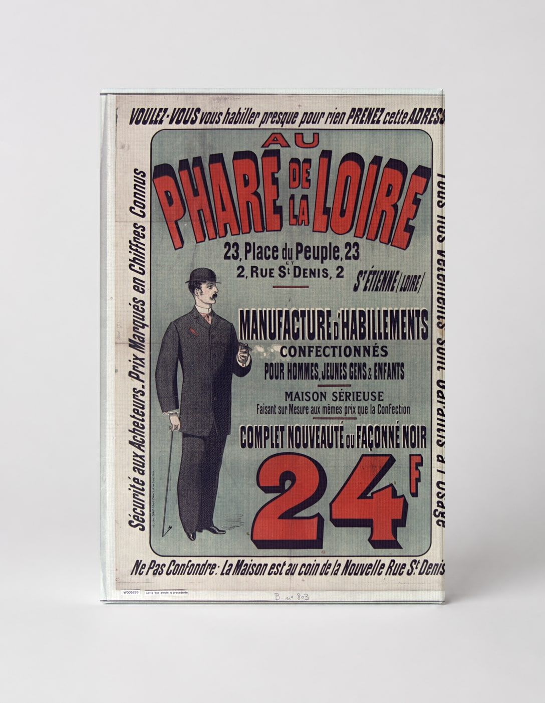 Au Phare de la Loire 1890s French Fashion - Vintage Advertising Poster Wall Art
