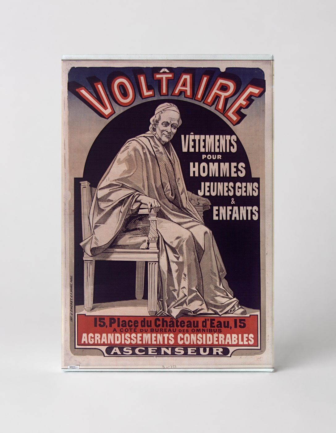 Voltaire Vêtements Pour Hommes 1890s - French Vintage Advertising Poster Wall Art