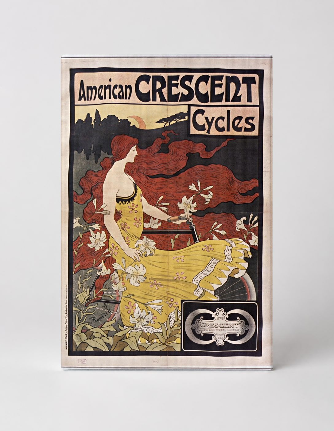 American Crescent Cycles 1899 – Art Nouveau Vintage Poster Wall Art