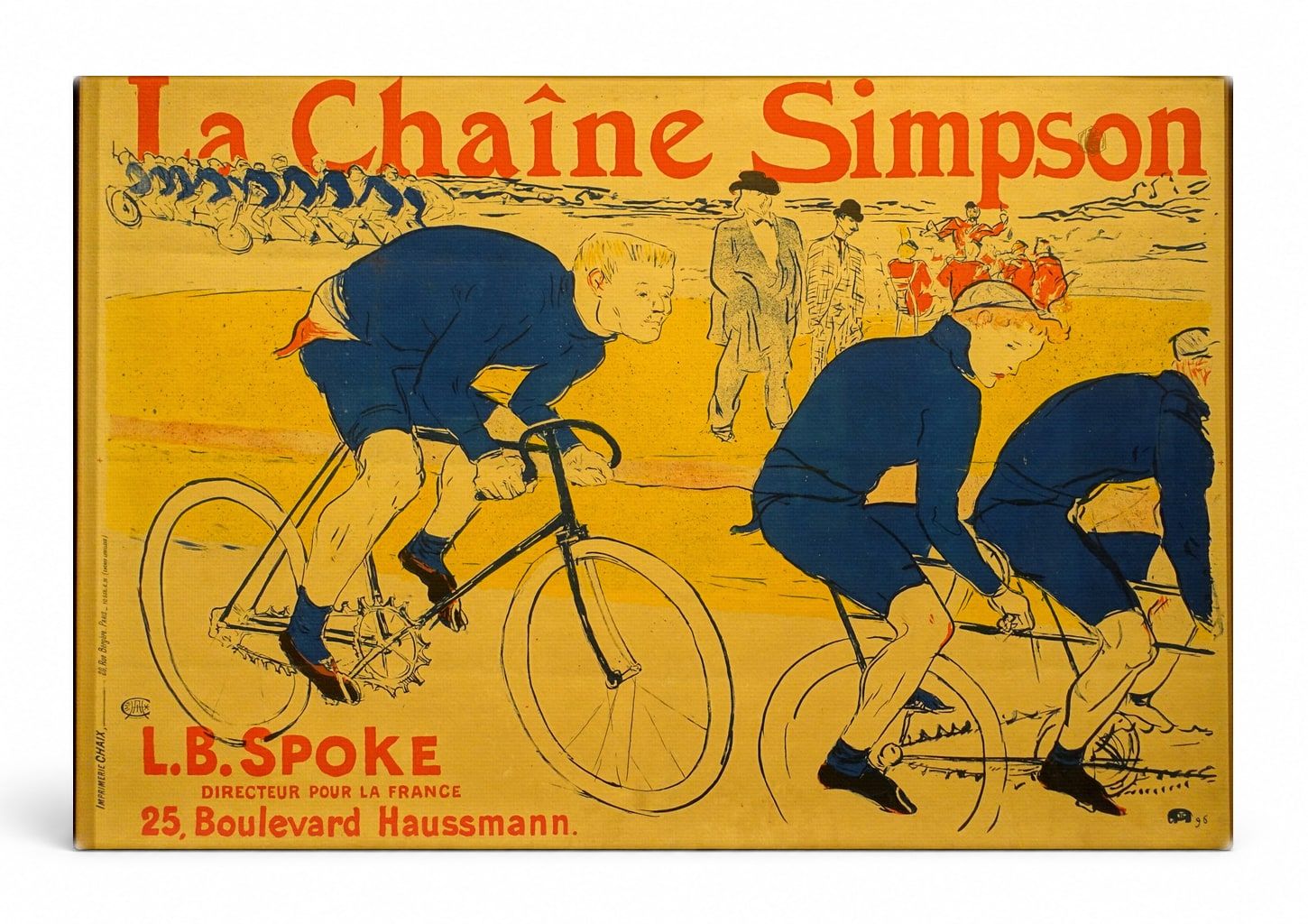 La Chaîne Simpson 1896 - Vintage Bicycle Racing Poster Canvas Wall Art