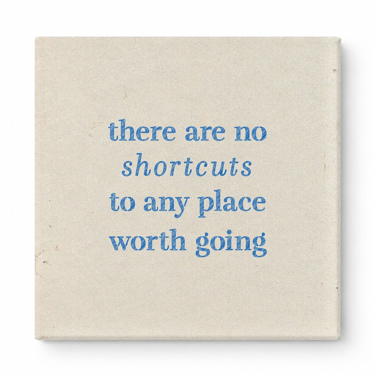 There Are No Shortcuts to Any Place Worth Going — Distressed Chalkboard
