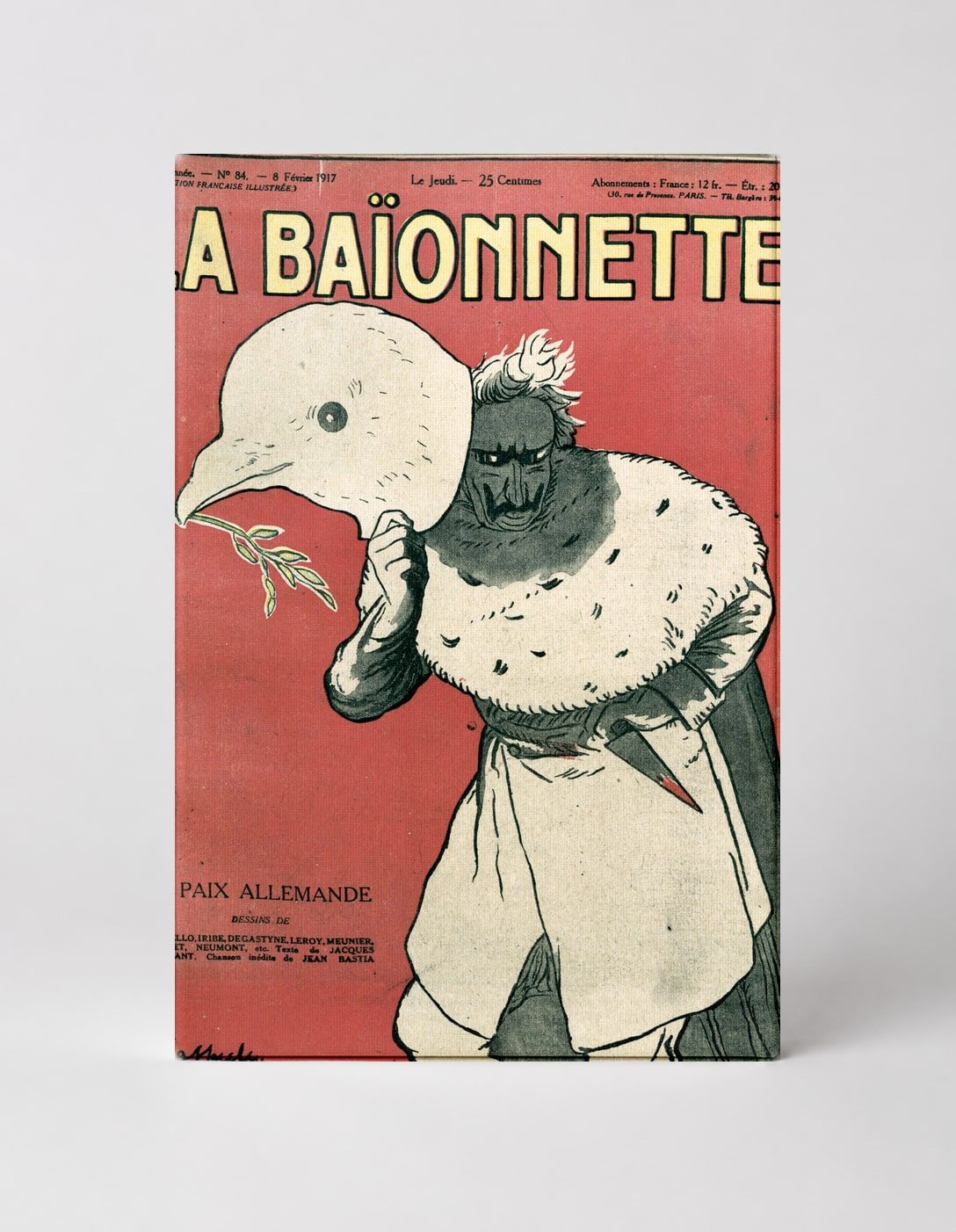 La Baïonnette 1917 WWI French Satirical Magazine Cover Vintage Poster Wall Art