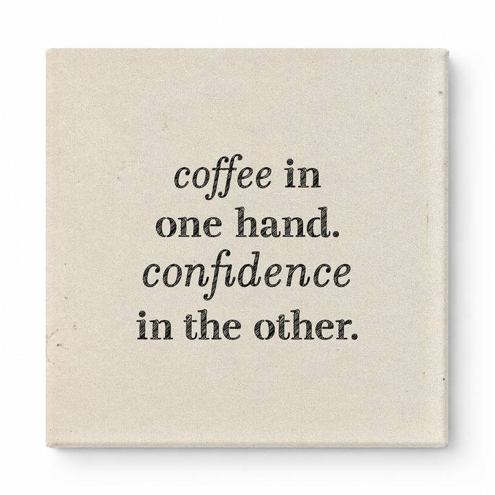 Coffee in One Hand. Confidence in the Other — Geometric Polygon Mosaic
