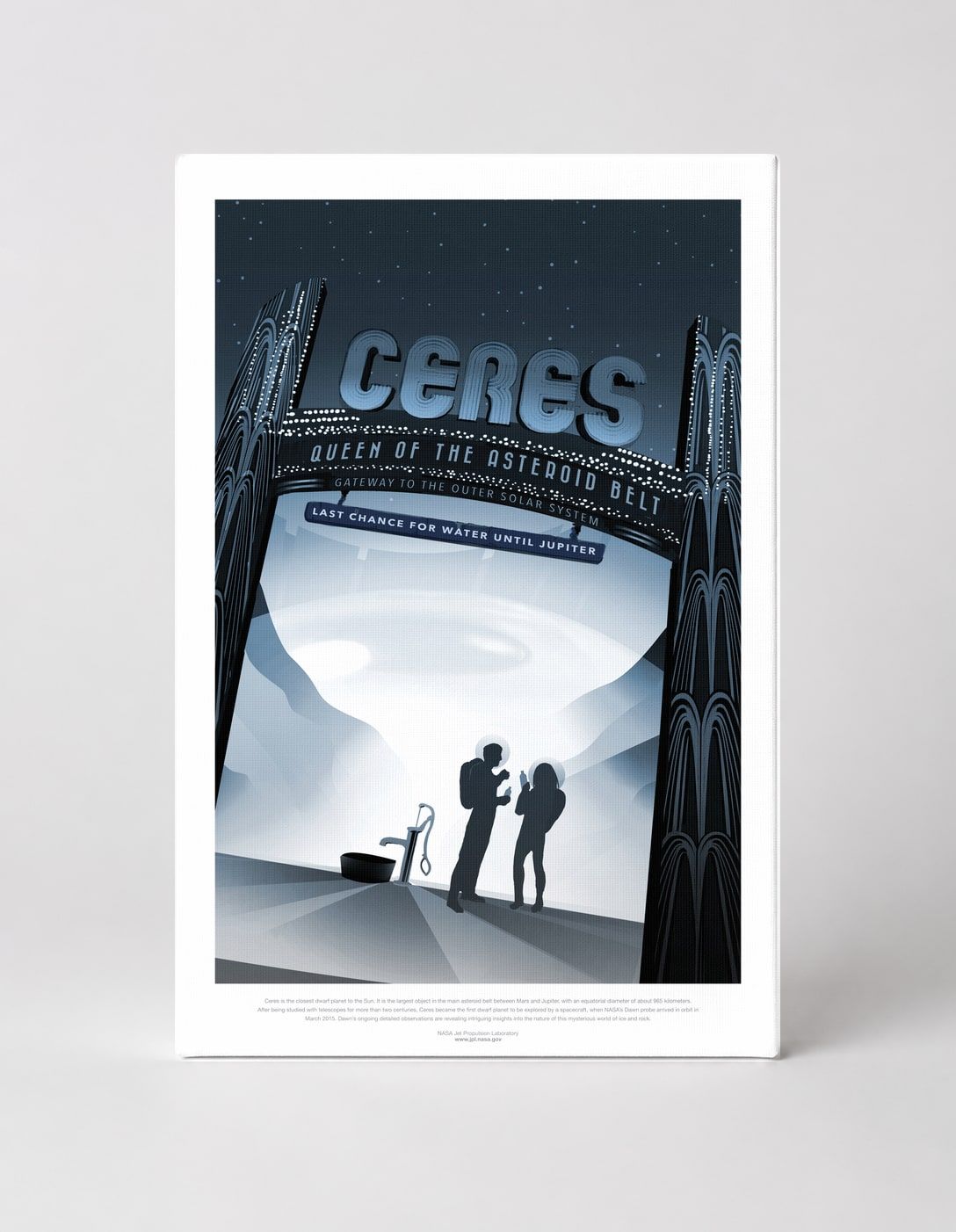 Ceres Queen of the Asteroid Belt NASA Retro Space Poster Canvas Wall Art