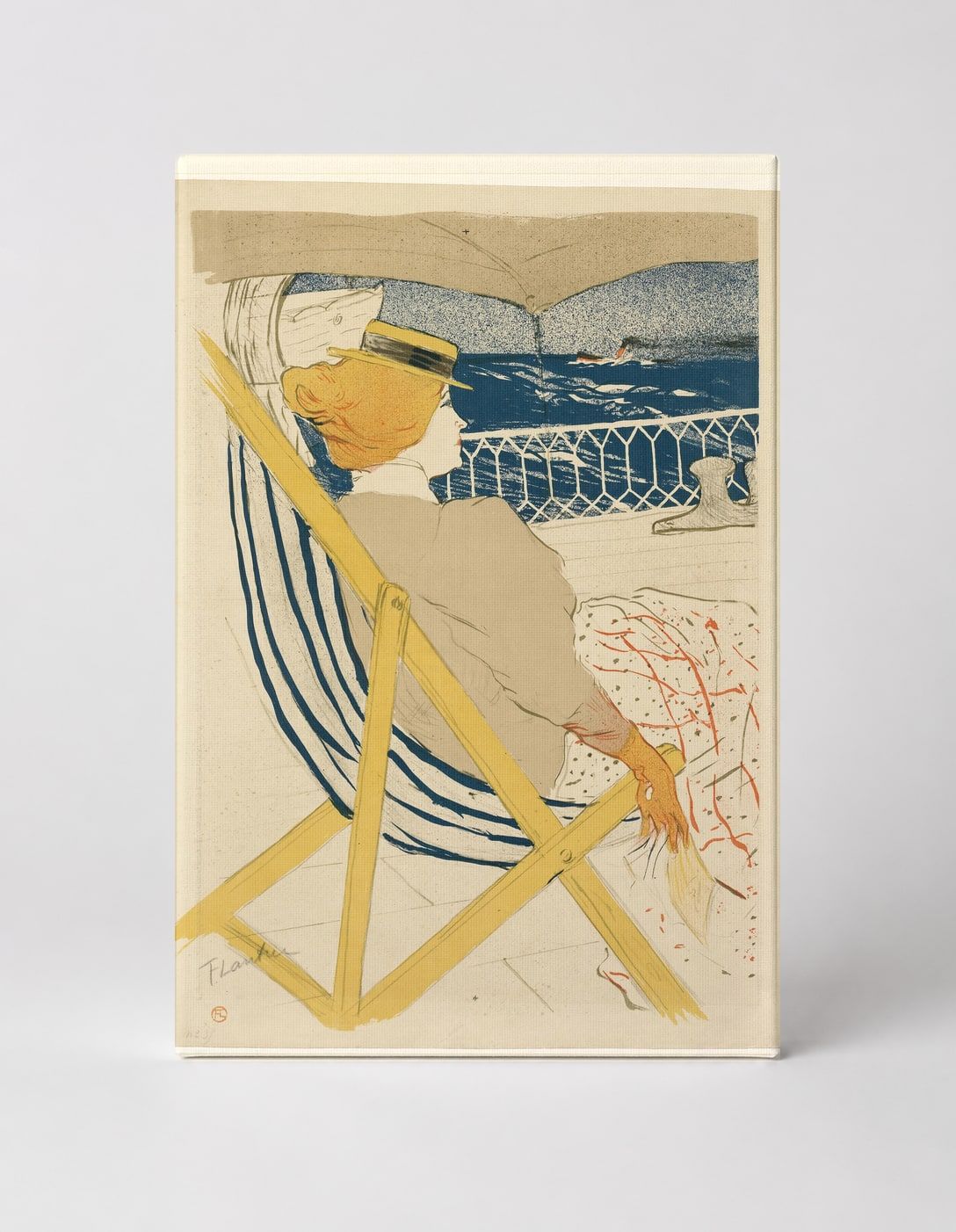 Woman in Deck Chair Seaside 1890s - Belle Époque Vintage Poster Wall Art