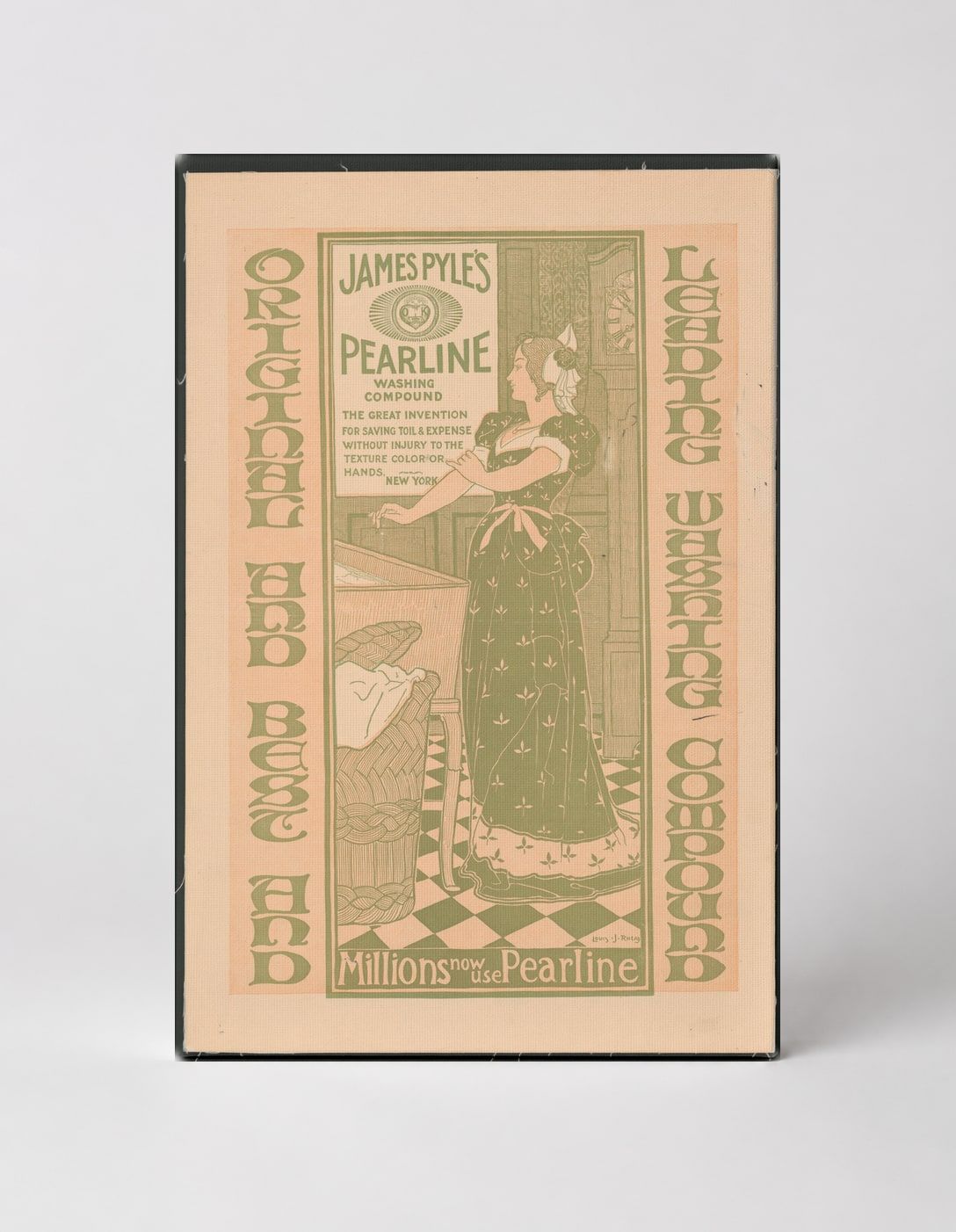 James Pyle's Pearline Washing Compound 1890s Vintage Advertising Poster Canvas Wall Art