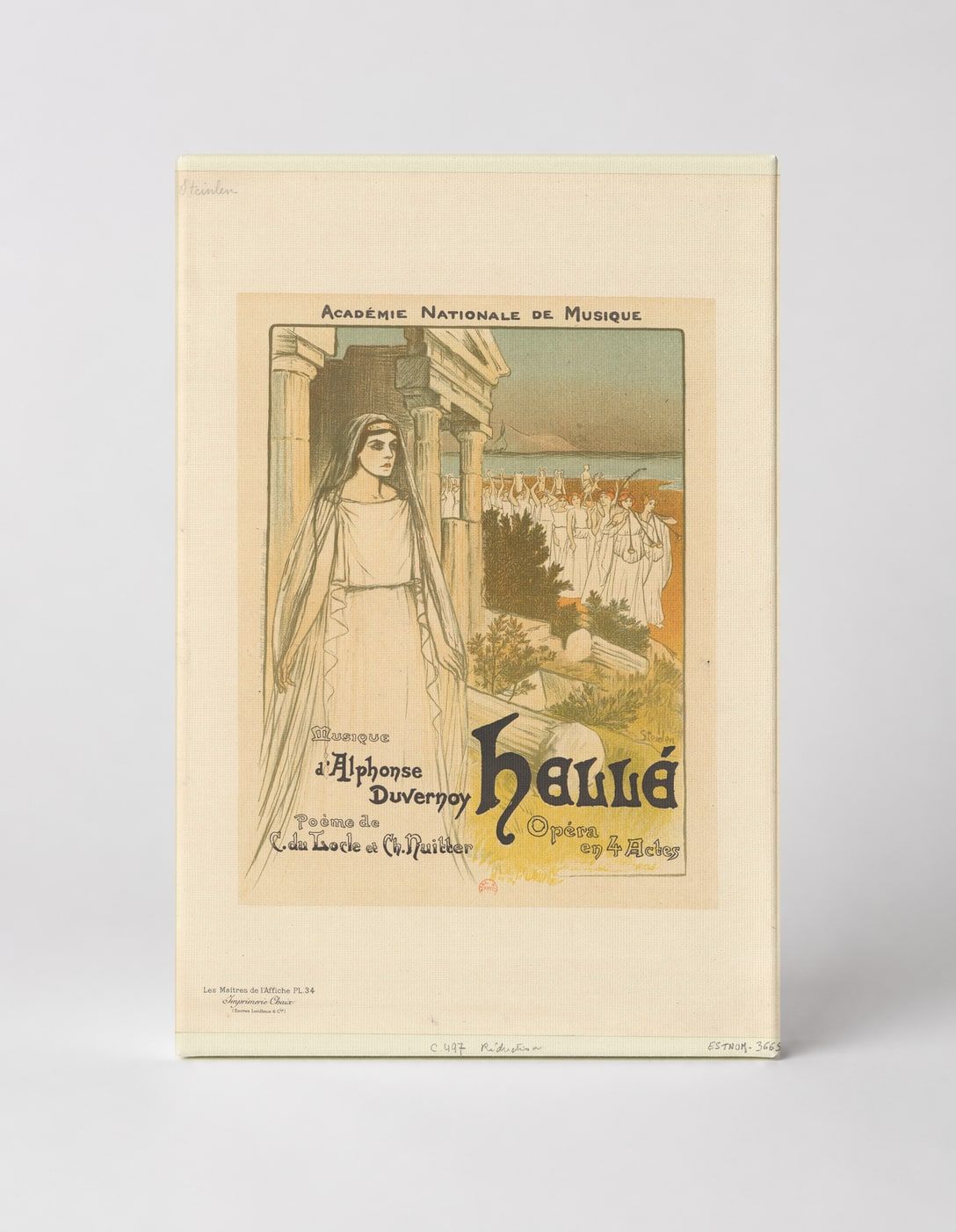 Hellé Opéra 1896 Académie Nationale de Musique - Vintage French Theatre Poster Canvas Wall Art