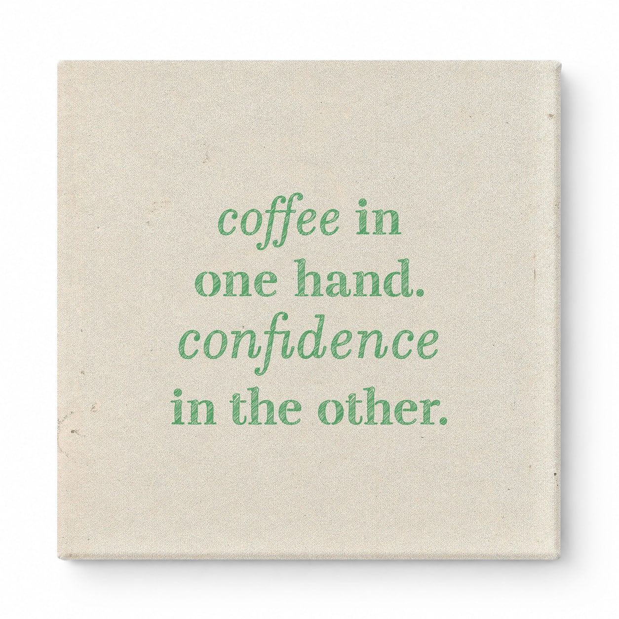Coffee in One Hand. Confidence in the Other — Geometric Polygon Mosaic
