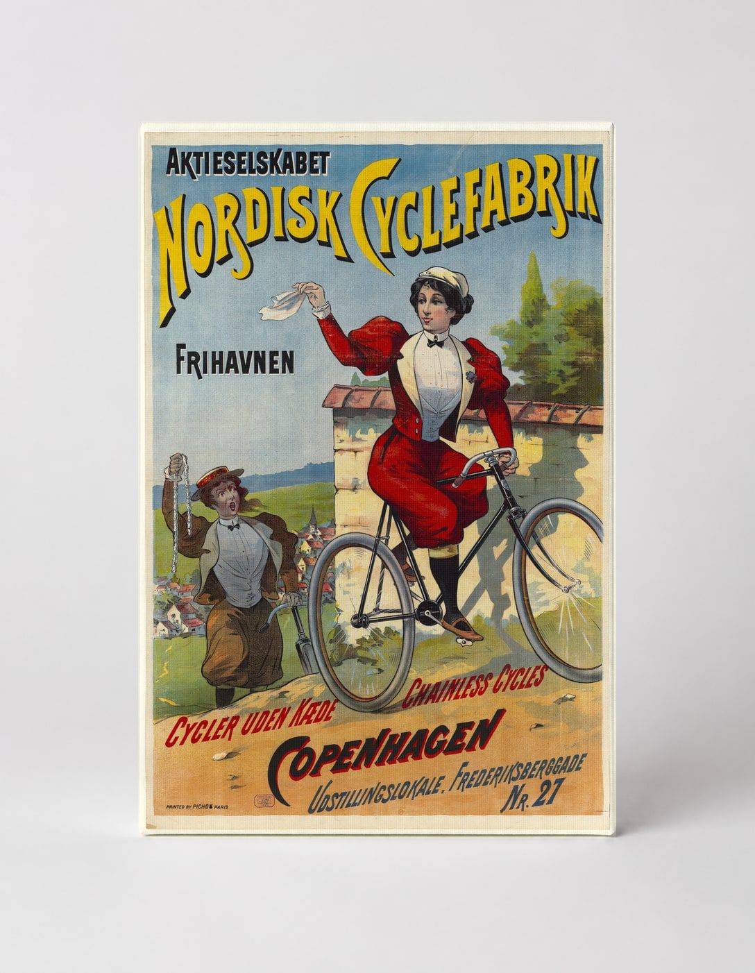 Nordisk Cyclefabrik 1890s Copenhagen Bicycle Vintage Poster Wall Art
