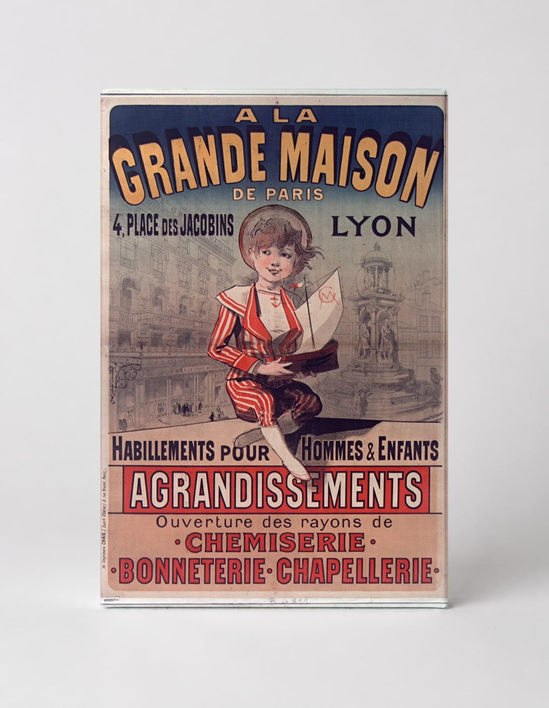 A La Grande Maison de Paris Lyon 1890s - Belle Époque Vintage Poster Wall Art
