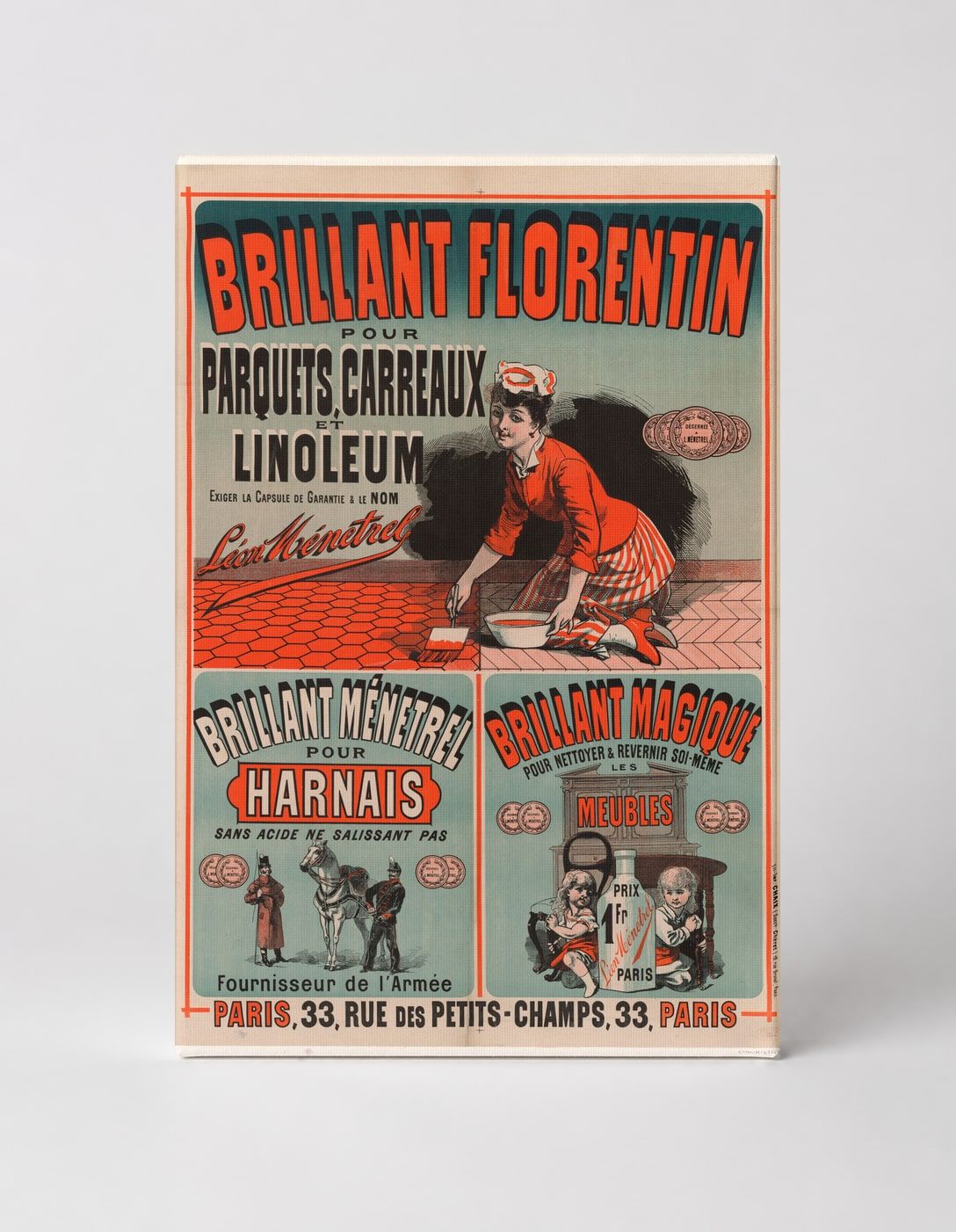 Brillant Florentin 1890s French Cleaning Products Vintage Poster Wall Art