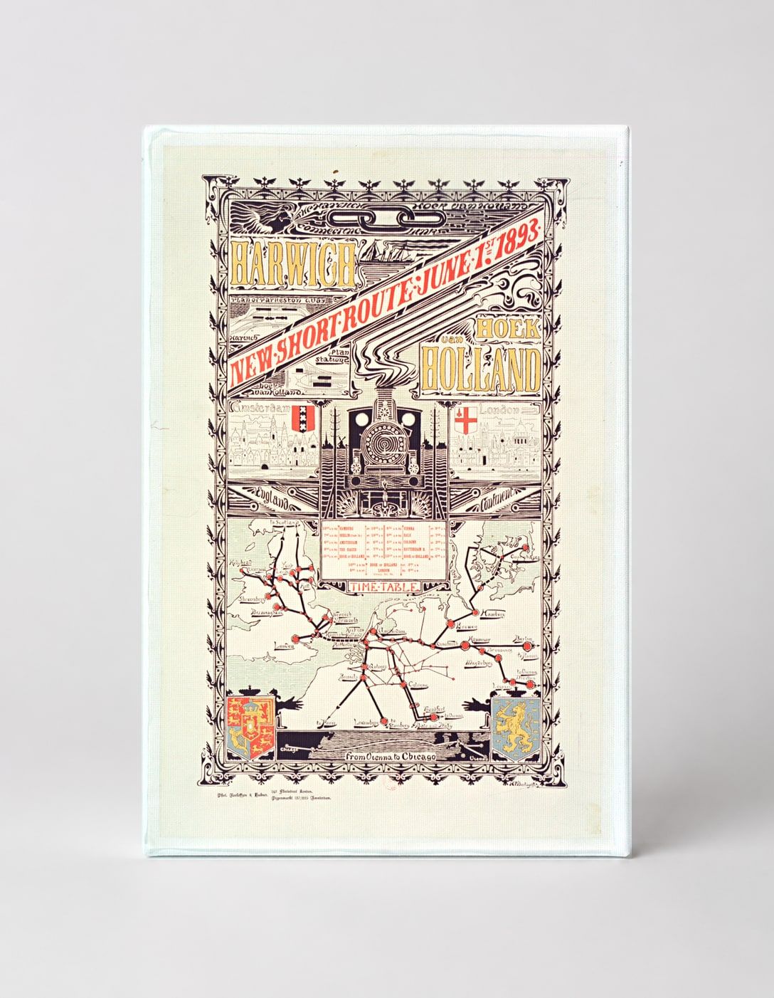 Harwich to Holland 1893 New Short Route - Vintage Railway Travel Poster Wall Art