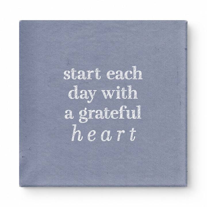 Start Each Day with a Grateful Heart — Distressed Chalkboard