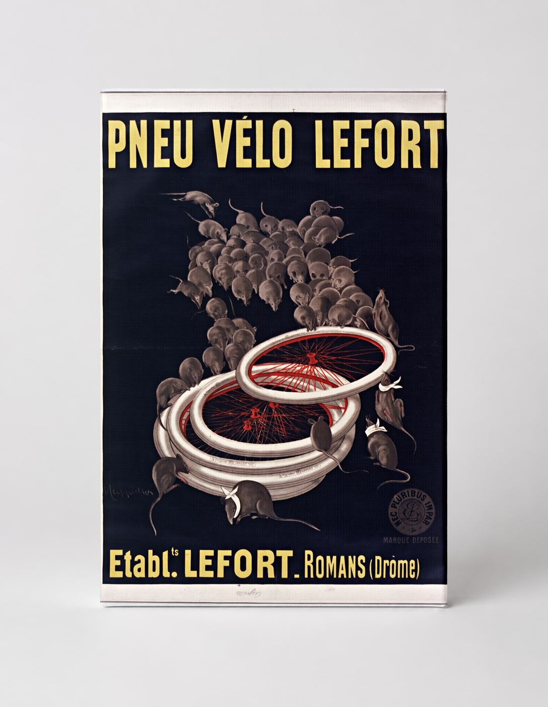 Pneu Vélo Lefort 1900s - Vintage French Bicycle Tyre Advertising Poster Wall Art