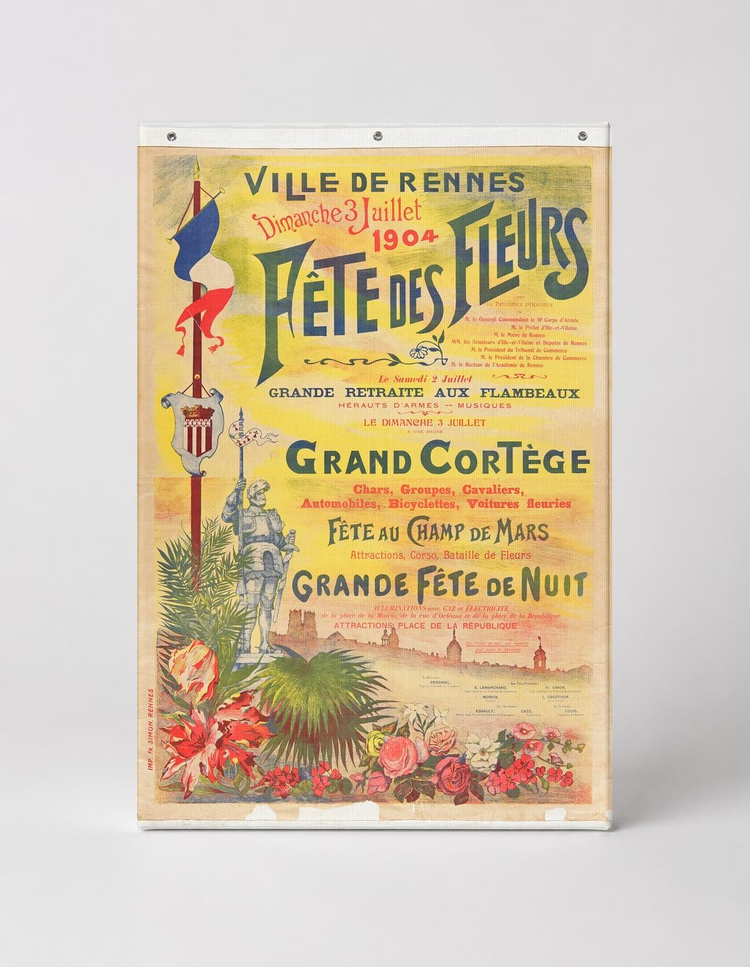 Fête des Fleurs Rennes 1904 - Belle Époque Vintage Poster Wall Art