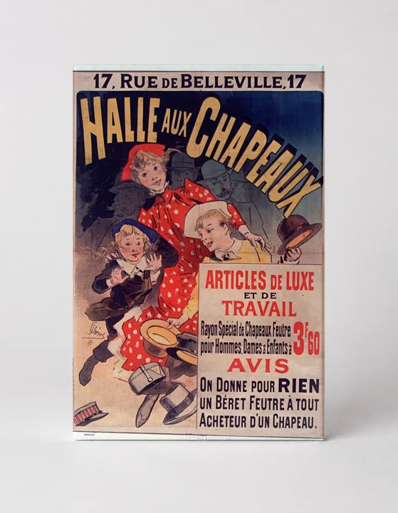 Halle aux Chapeaux 1890s French Hat Shop Vintage Poster Wall Art