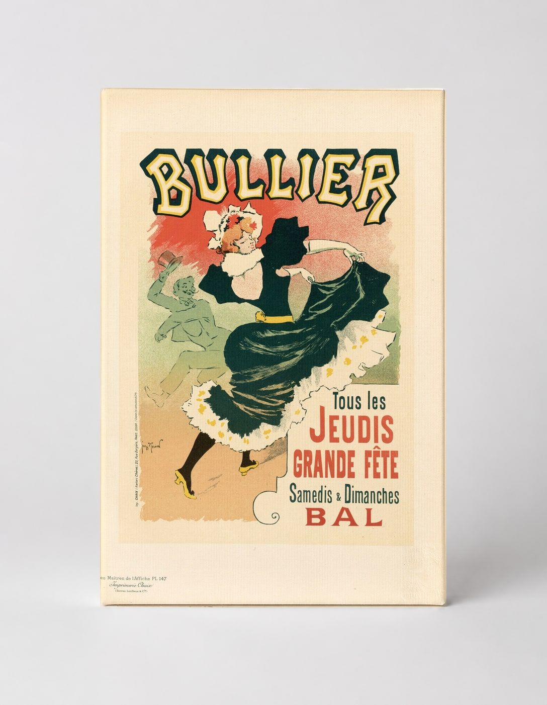 Bullier Grand Fête Ball 1890s - Belle Époque Vintage Poster Canvas Wall Art