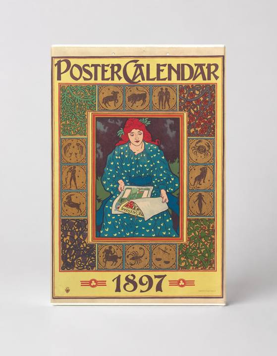 Poster Calendar 1897 - Art Nouveau Zodiac Vintage Lithograph Wall Art