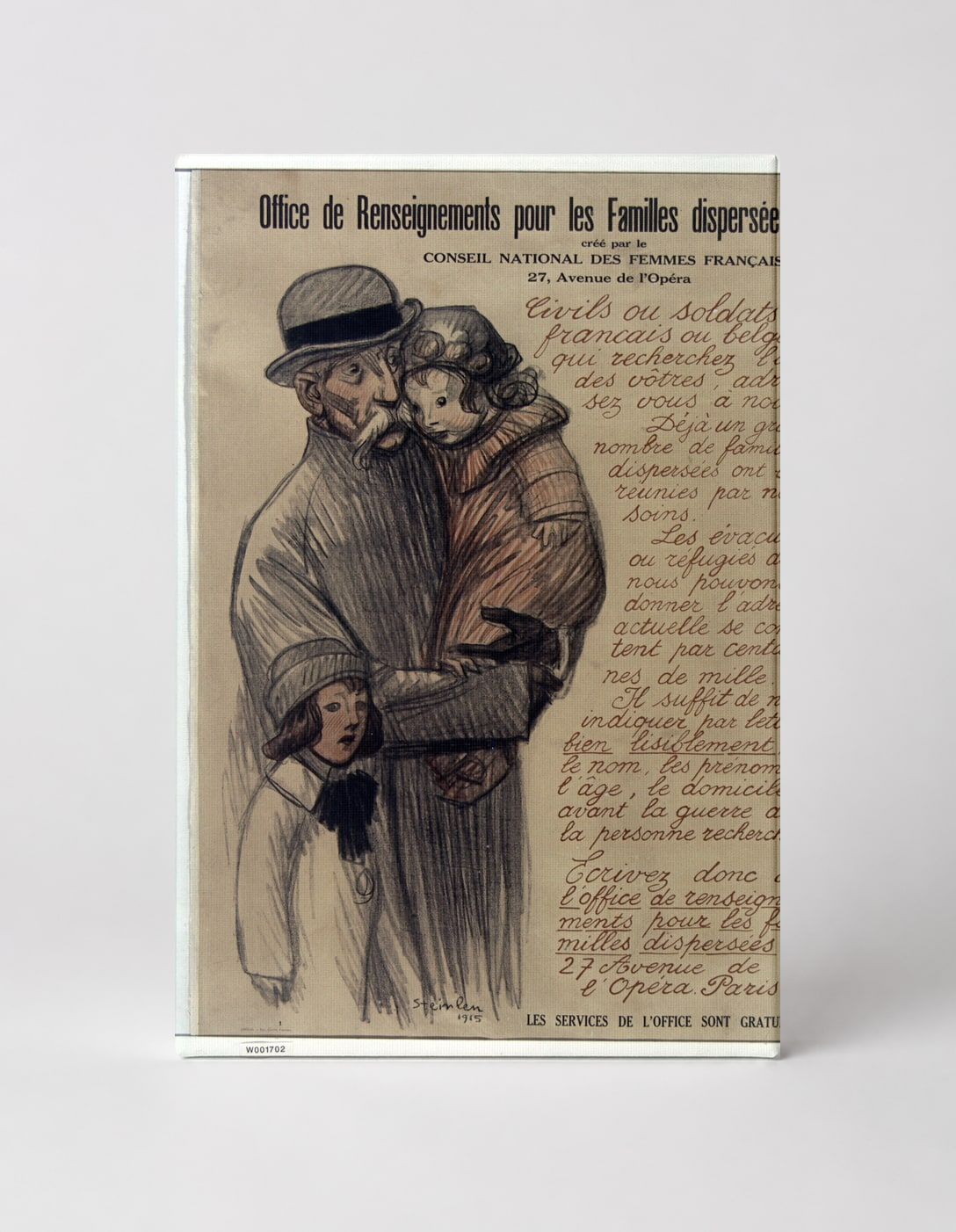Office de Renseignements pour les Familles Dispersées 1915 - WWI French Vintage Poster Wall Art