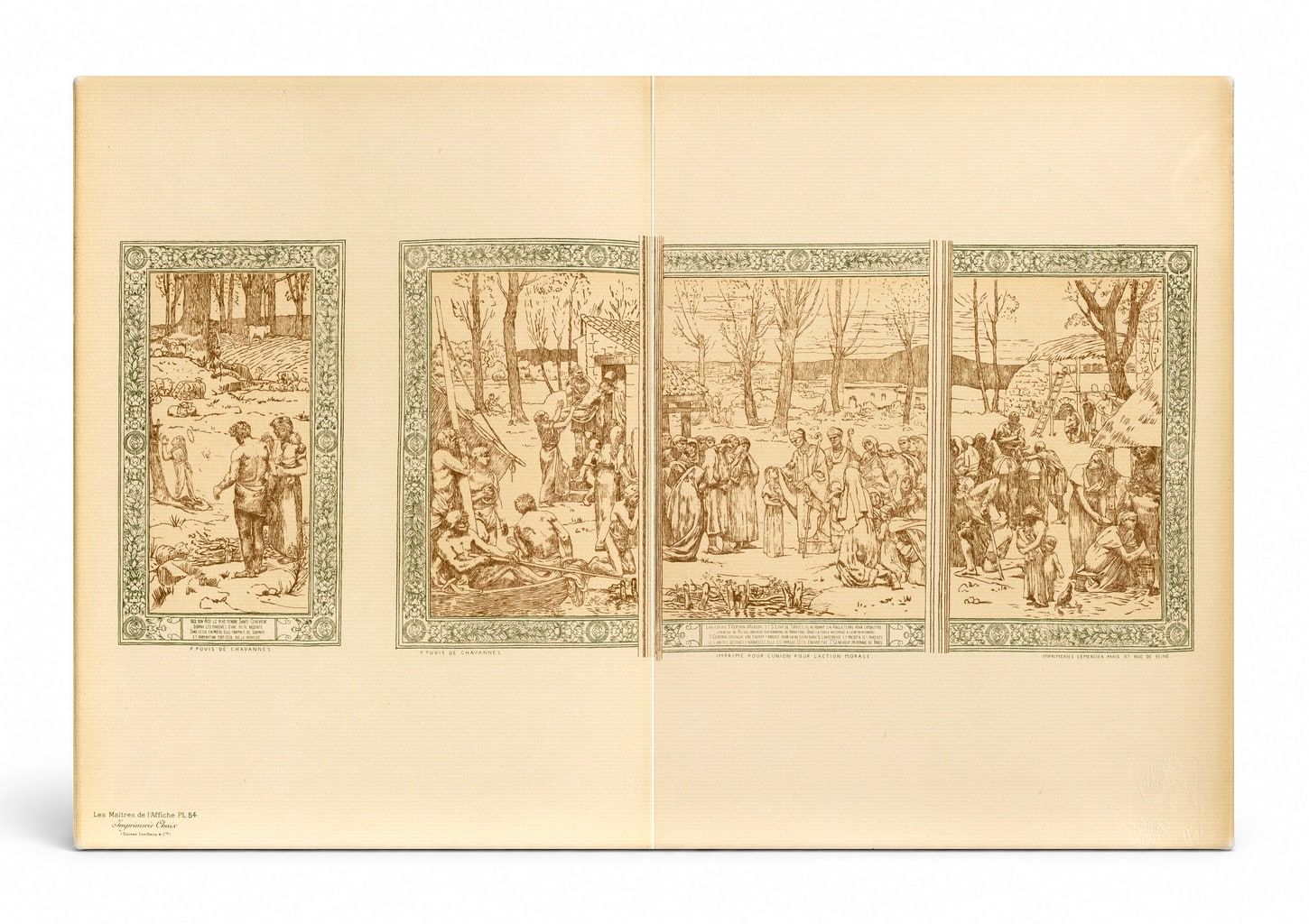 Les Mois ou Les Saisons 1896 - Victorian Narrative Lithograph Canvas Wall Art