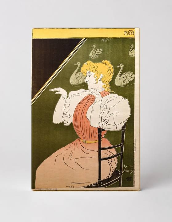 Henry Detouche Swan Lady 1890s - Belle Époque Vintage Poster Canvas Wall Art