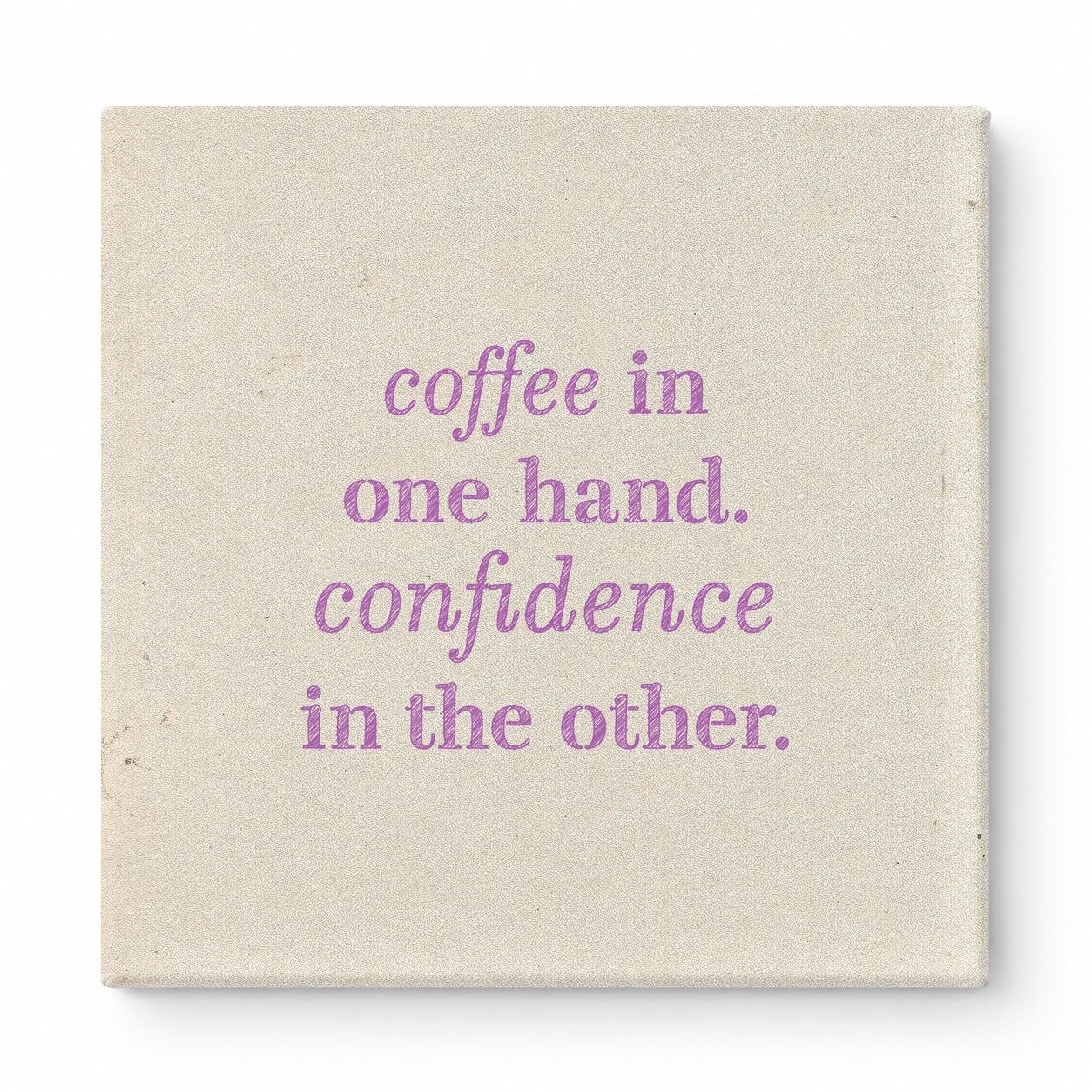Coffee in One Hand. Confidence in the Other — Geometric Polygon Mosaic