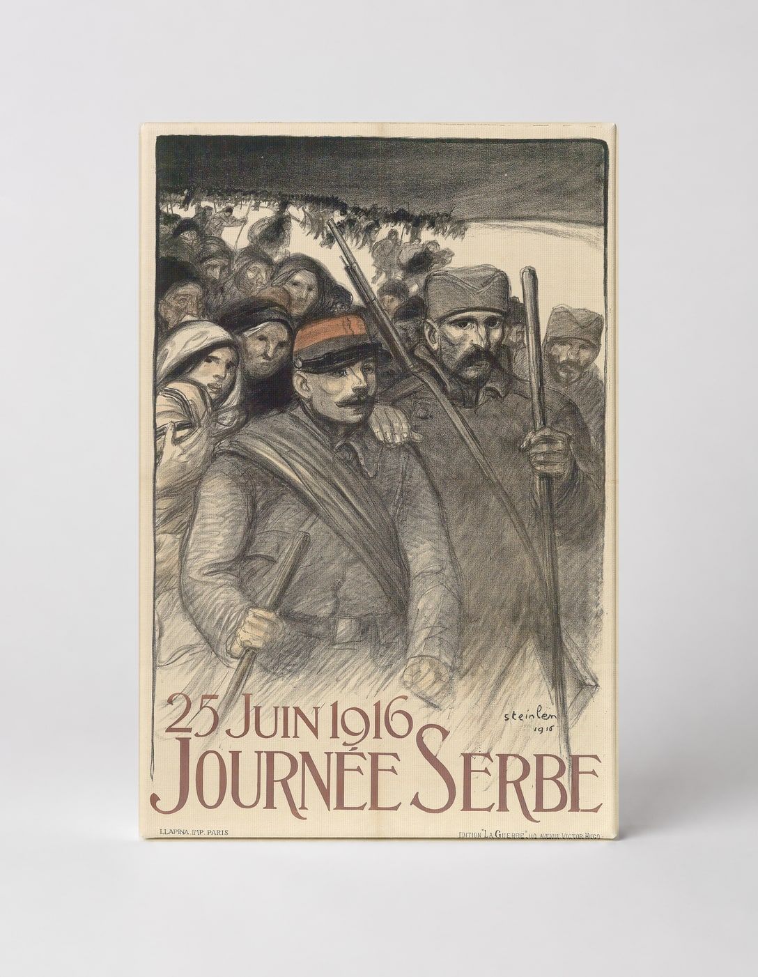 Journée Serbe 1916 - WWI French Lithograph Vintage Poster Wall Art