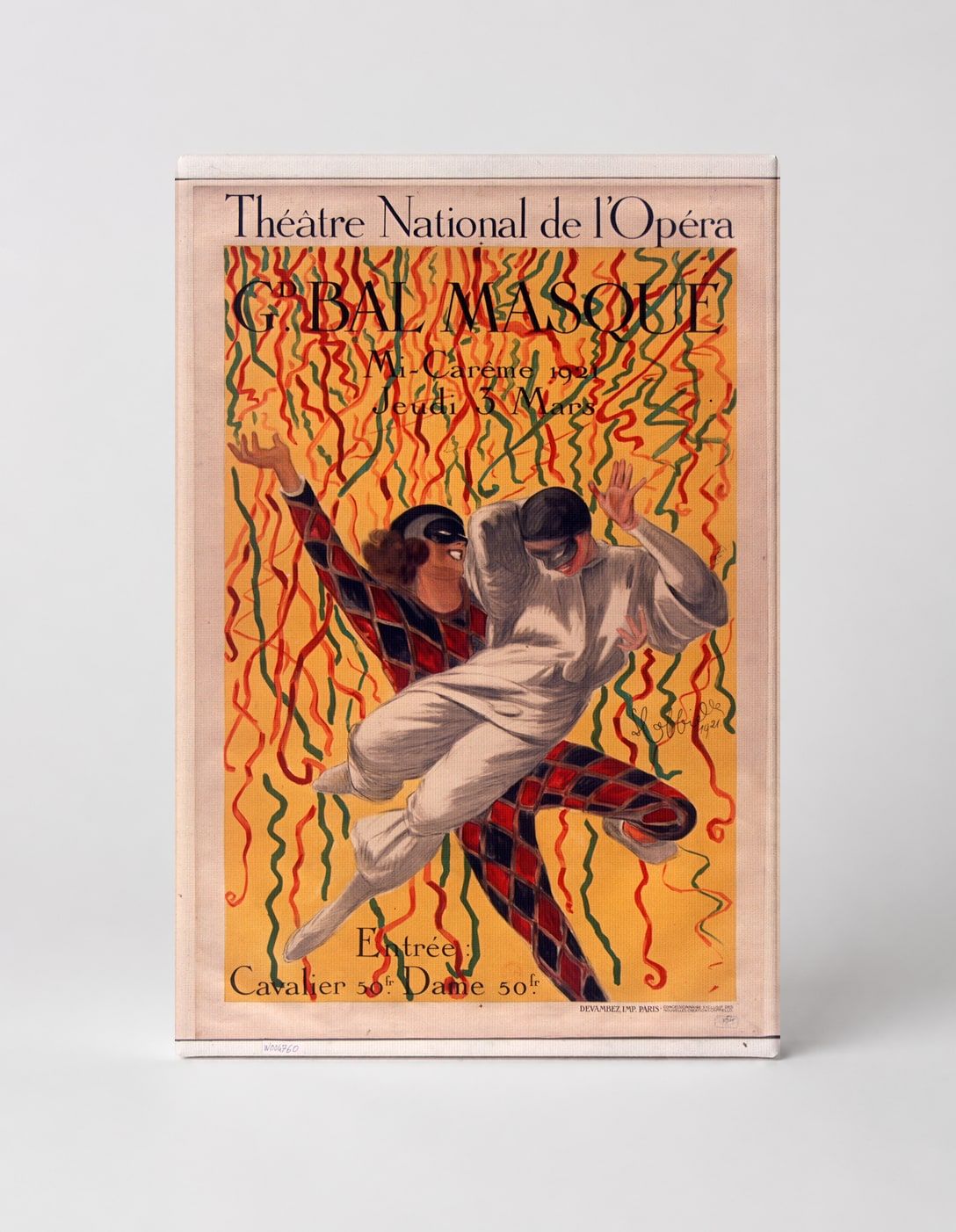 Grand Bal Masqué Théâtre National de l'Opéra - Vintage French Poster Wall Art