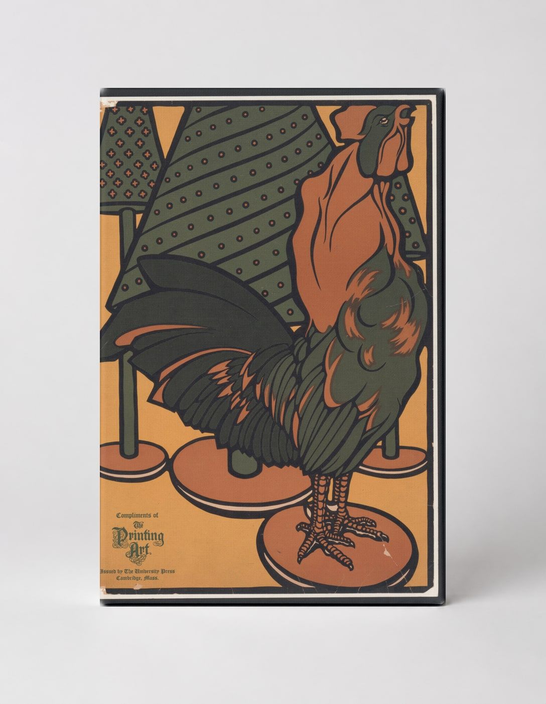Rooster Lithograph by The Printing Art 1900s - Vintage Poster Canvas Wall Art