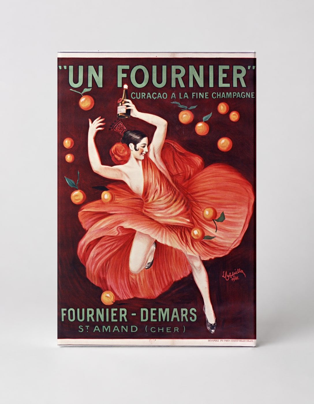 Un Fournier Curacao 1900s Belle Epoque Vintage Poster Canvas Wall Art