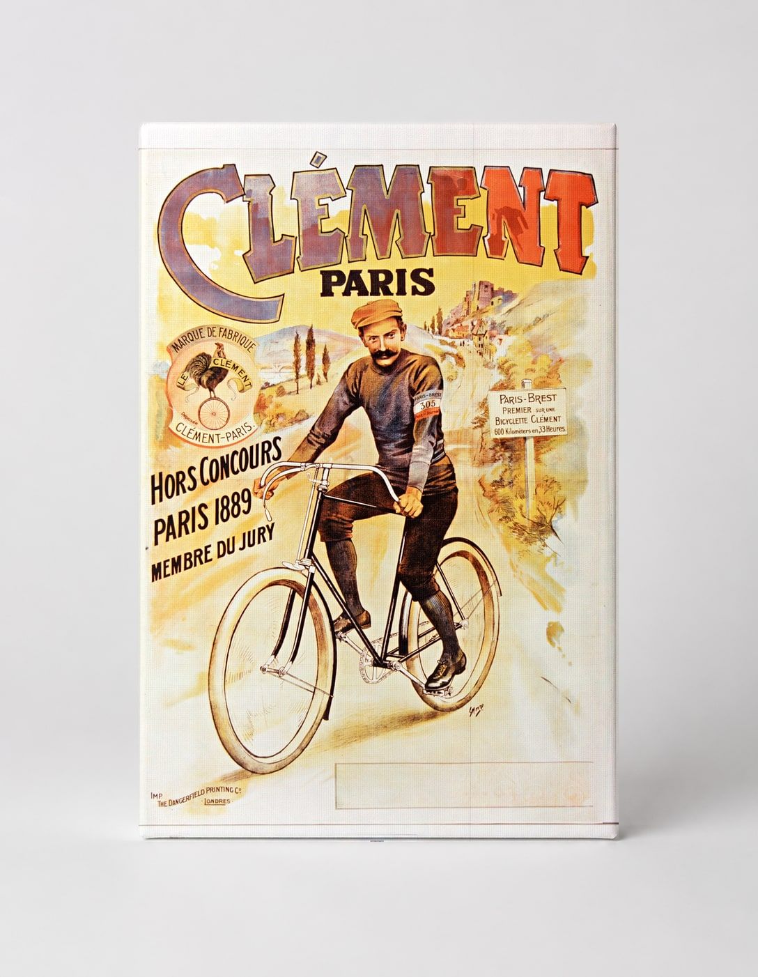 Clément Paris 1889 - Vintage Bicycle Advertising Poster Canvas Wall Art