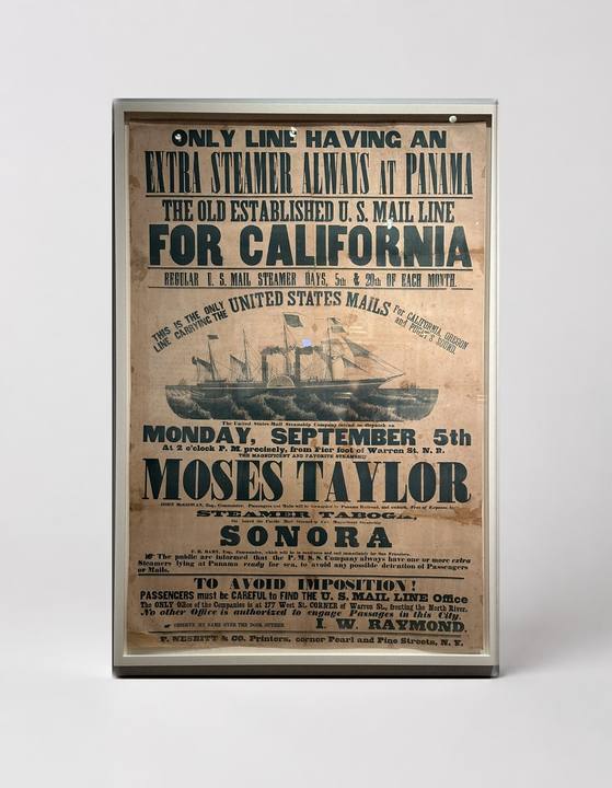 Moses Taylor Steamer 1864 - Vintage US Mail California Poster Wall Art