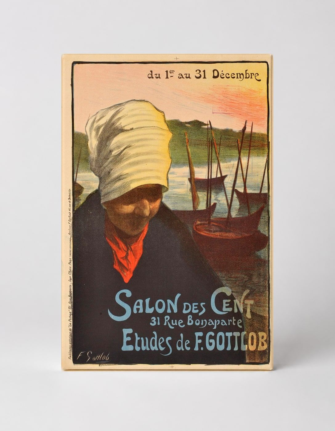 Salon des Cent Etudes de F. Gottlob 1890s - Belle Époque Vintage Poster Wall Art