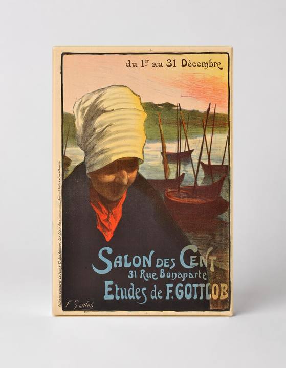 Salon des Cent Etudes de F. Gottlob 1890s - Belle Époque Vintage Poster Wall Art